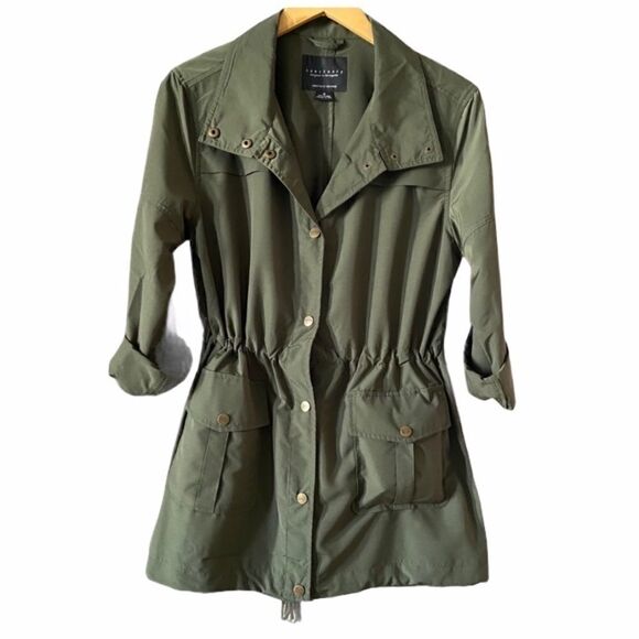 Sanctuary Olive Trench Drawstring Jacket M - Picture 1 of 14